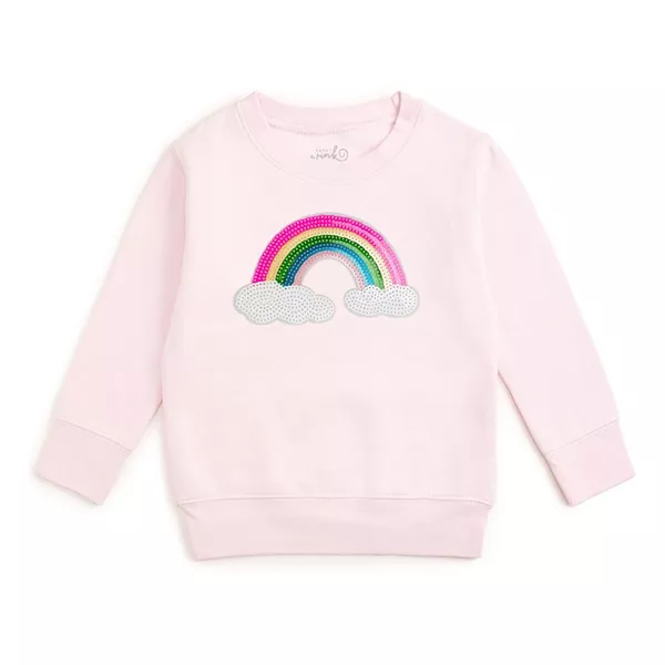 

Детская толстовка с радужными пайетками - для девочек постарше Sweet Wink, розовый