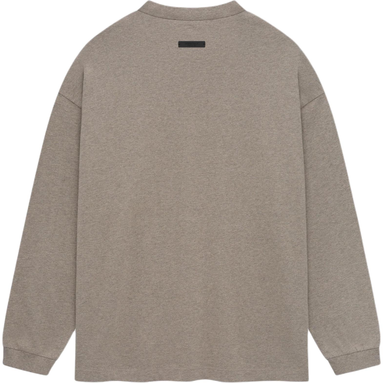 Тяжелая футболка с длинным рукавом Fear Of God Essentials, Темный пыльно-серый/Вареная серая — фото 3