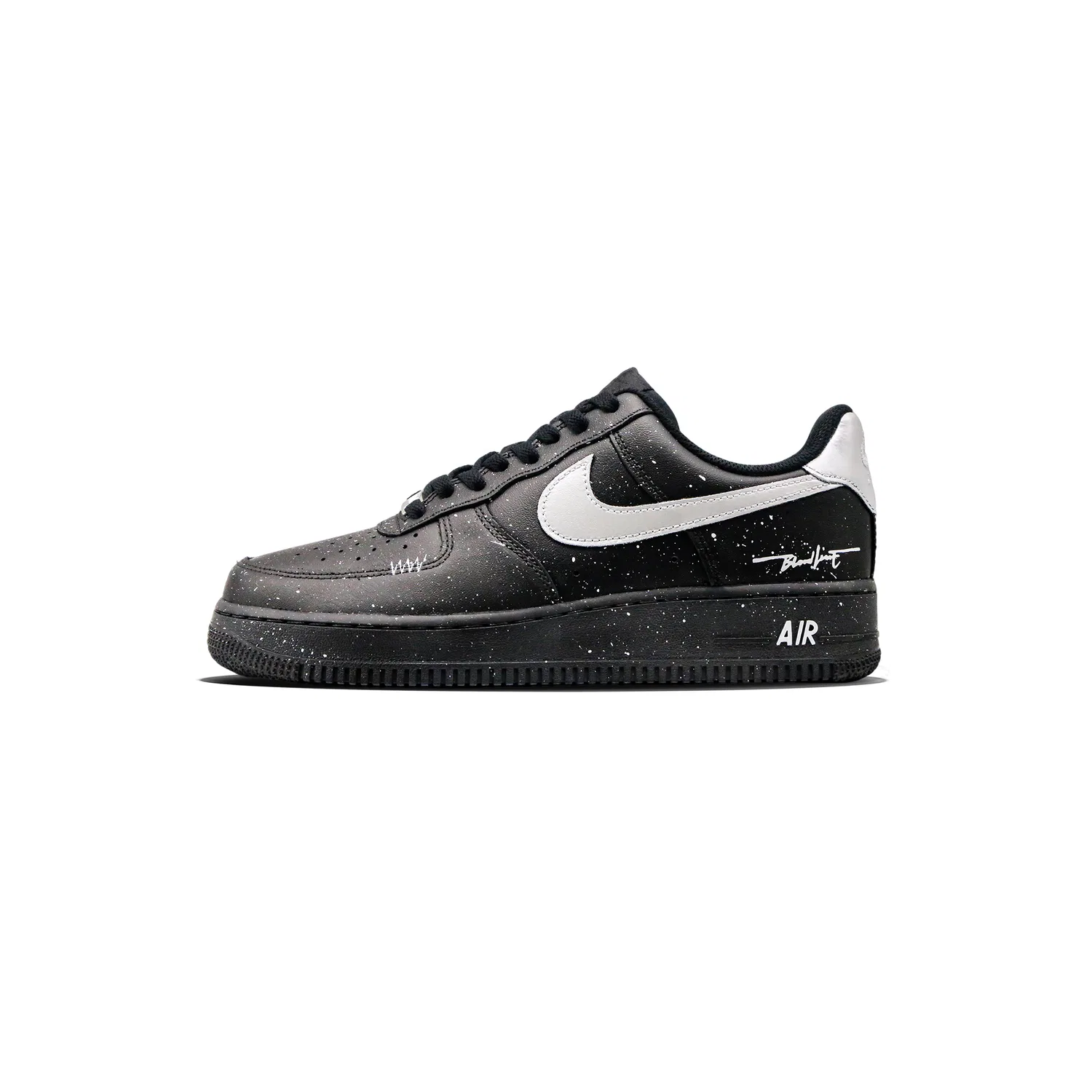 Детские скейтбординг кеды Nike Air Force 1 Low Black Silver