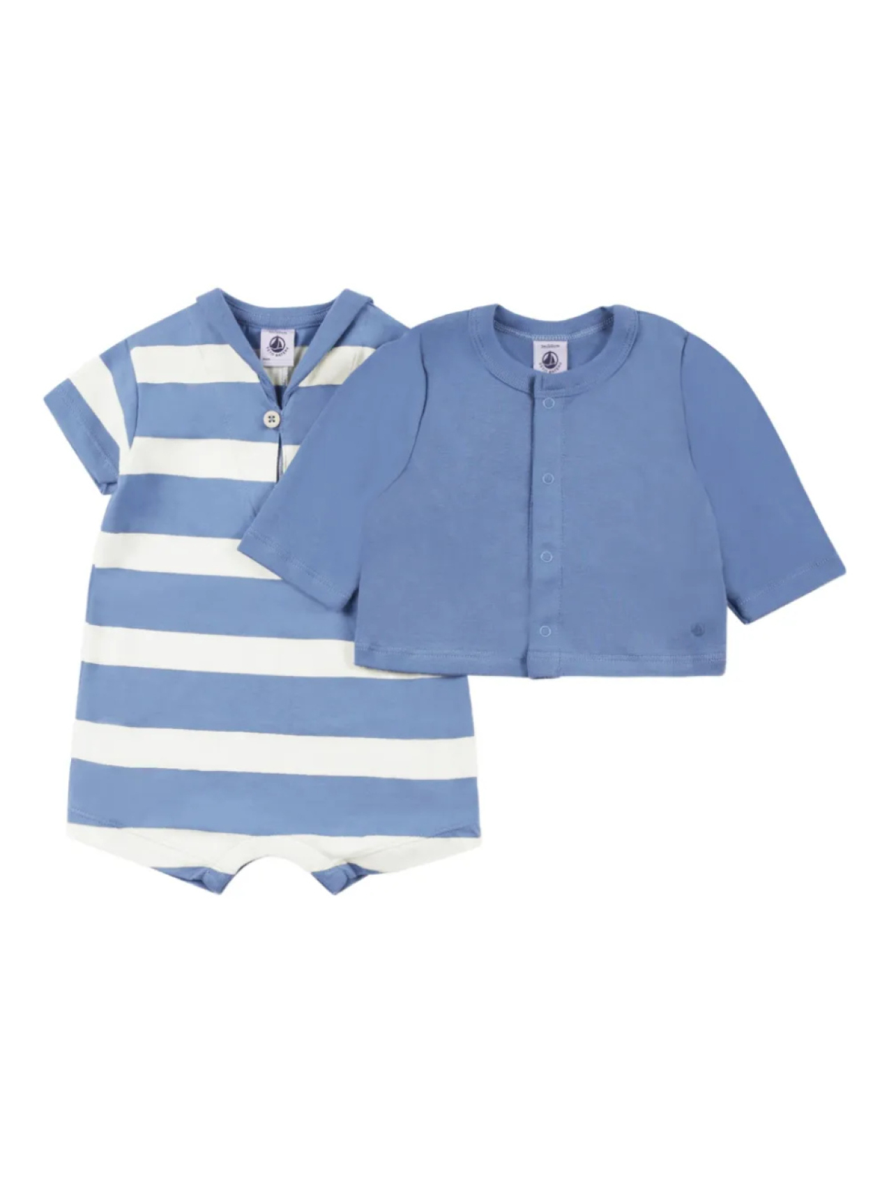 

Полосатый комбинезон (комплект из двух шт.) Petit Bateau, синий