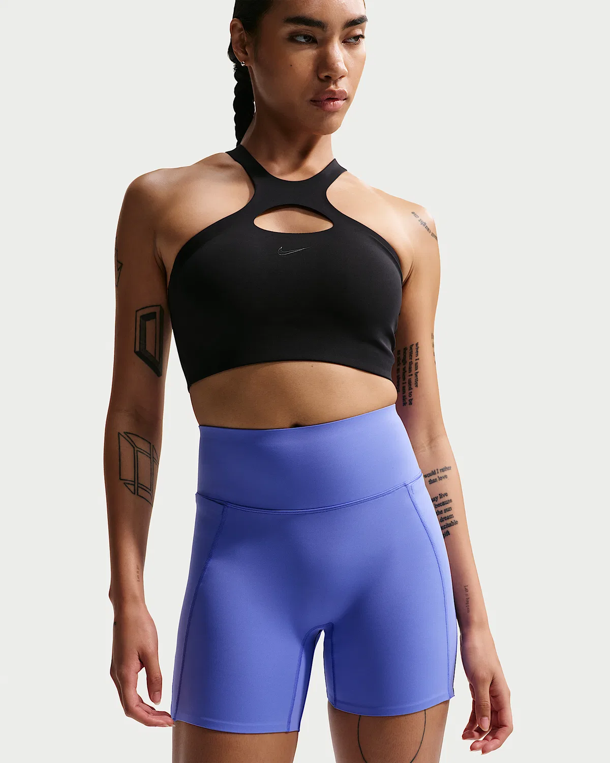 Женские высокие велосипедки Nike Universa 5" без переднего шва, Sapphire/Bright Blue/Deep Night — фото 2