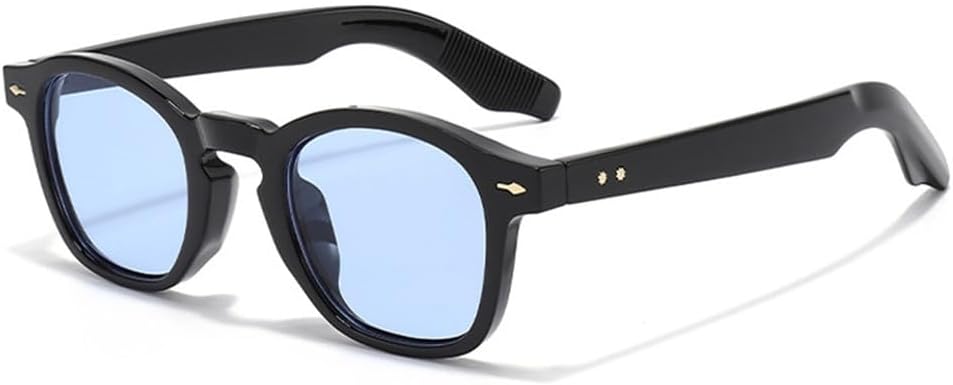 

Солнцезащитные очки UYPTK Candy Color для женщин и мужчин в стиле панк с заклепками, защита от ультрафиолета UV400, для активного отдыха, спорта и путешествий, черные с синим YLTPHD, Black Blue