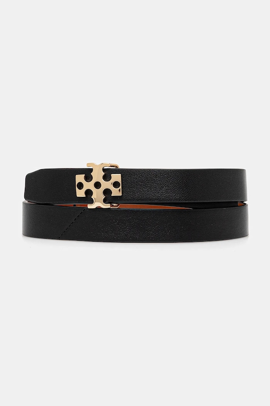 

Кожаный ремень двусторонний Logo Tory Burch, черный