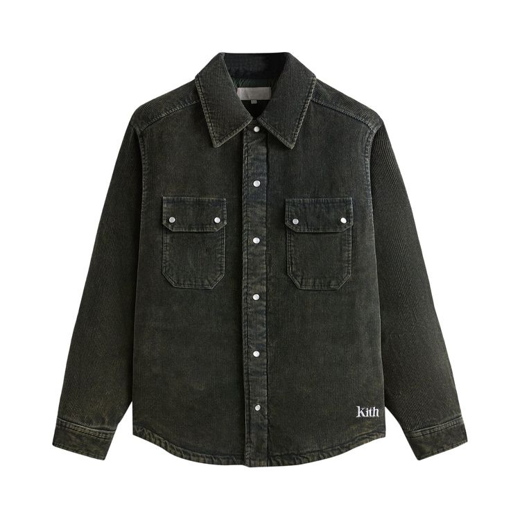 

Куртка Kith Washed Corduroy Puffed Rowan Jacket Machine, зеленый