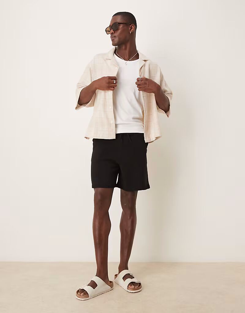

ASOS DESIGN свободные трикотажные шорты черного цвета