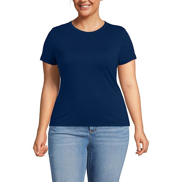 

Футболка с коротким рукавом и круглым вырезом Plus size Lands' End, Deep Sea Navy, Синий, Футболка с коротким рукавом и круглым вырезом Plus size Lands' End, Deep Sea Navy