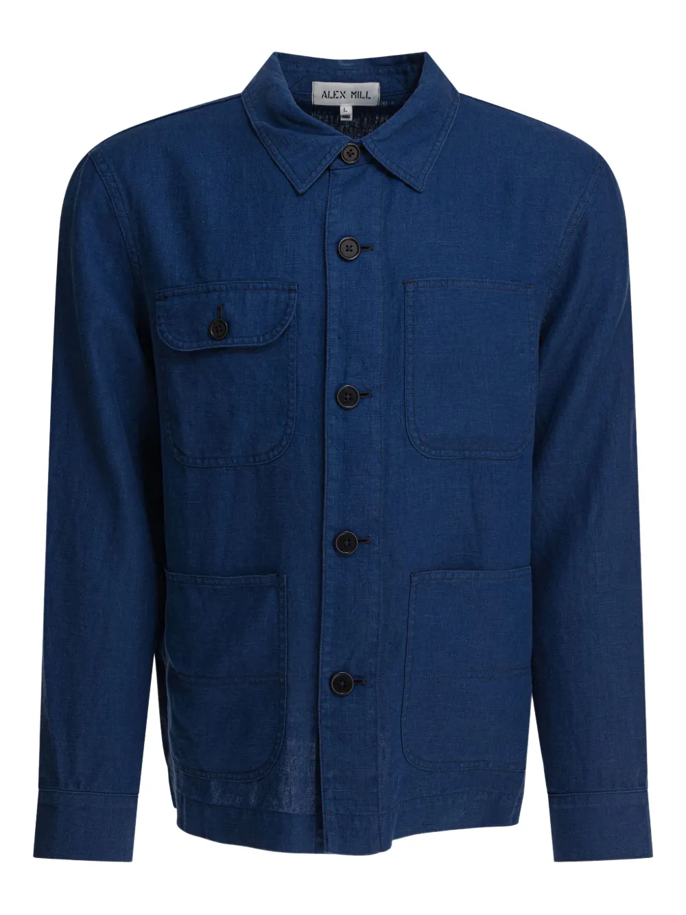 

Льняная куртка-рубашка с двумя карманами Alex Mill, синий