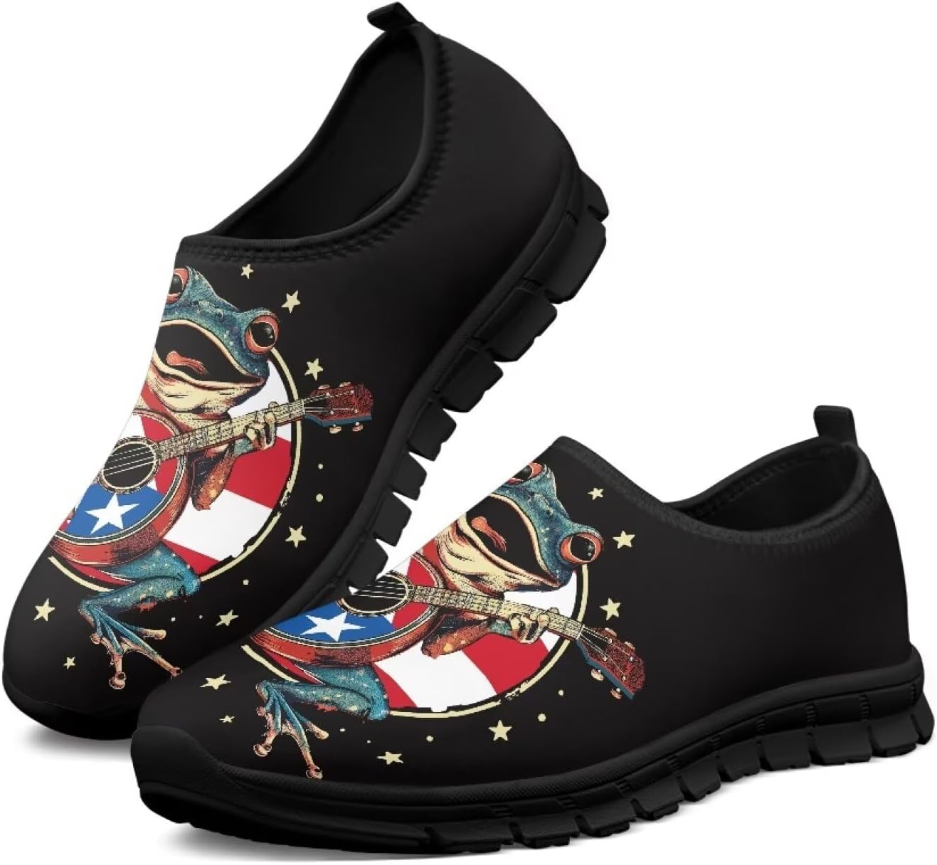 

Мужские слипоны повседневные лоферы легкие противоскользящие низкие ходовые и походные кроссовки для активного отдыха, бега и спорта, размеры US 5-14 Qoiuvncy, Frog Guitar