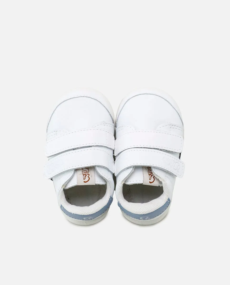 Детские спортивные босоножки Barefoot Star из кожи с двойной застежкой на липучке Eli 1957, белый — фото 4