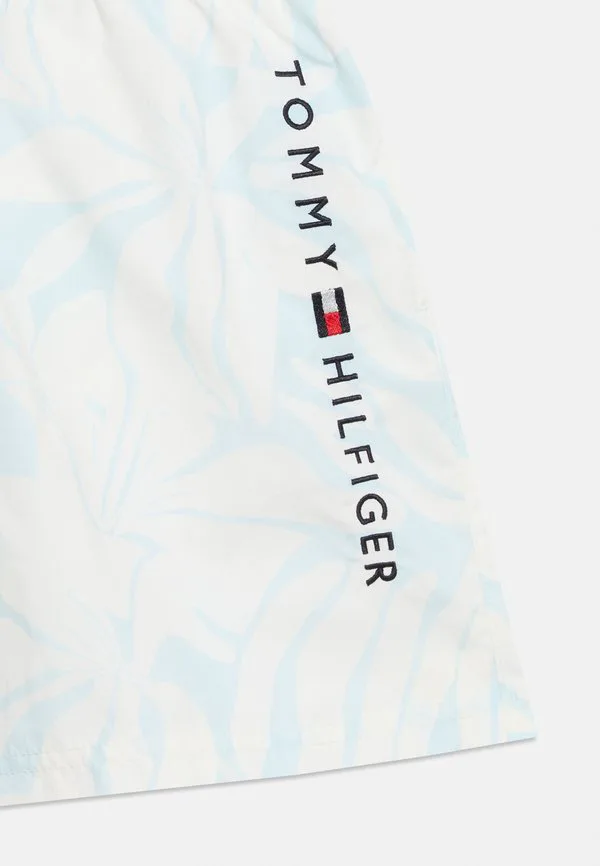 Оригинальные плавки средней длины с принтом. Tommy Hilfiger, Abstract Hibiscus/ Keepsake Blue — фото 3