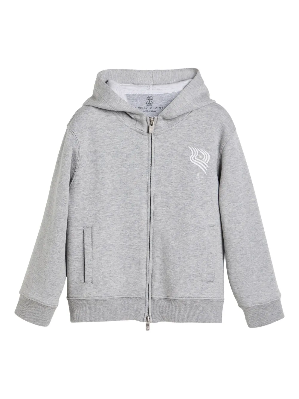 

Толстовка с застежкой-молнией спереди Brunello Cucinelli Kids, серый