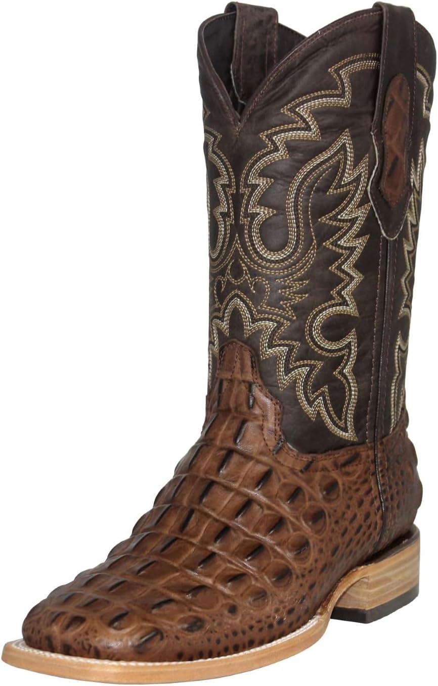 

Мужские коричневые ковбойские сапоги Texas Legacy с кожей аллигатора и квадратным носком