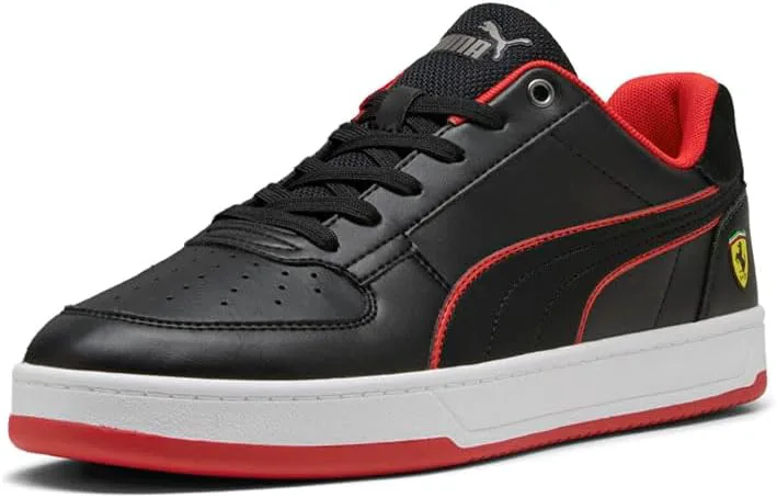 Мужские кроссовки PUMA Scuderia Ferrari X Caven 2.0 с шнуровкой для повседневной носки - черные, черный — фото 2