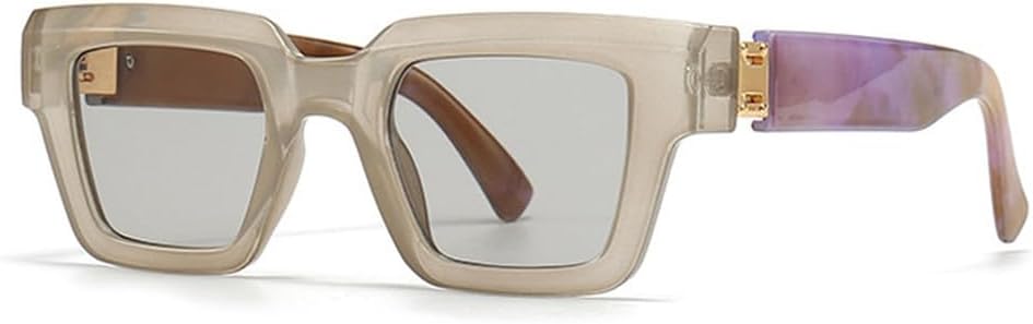 

Модные квадратные женские солнцезащитные очки в винтажном стиле, конфетные цвета, прозрачные градиентные очки, мужские солнцезащитные очки в стиле панк WNCKSQ, Champagne Light Grey