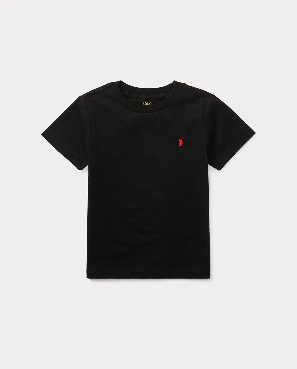 

Черная хлопковая футболка для мальчика Polo Ralph Lauren