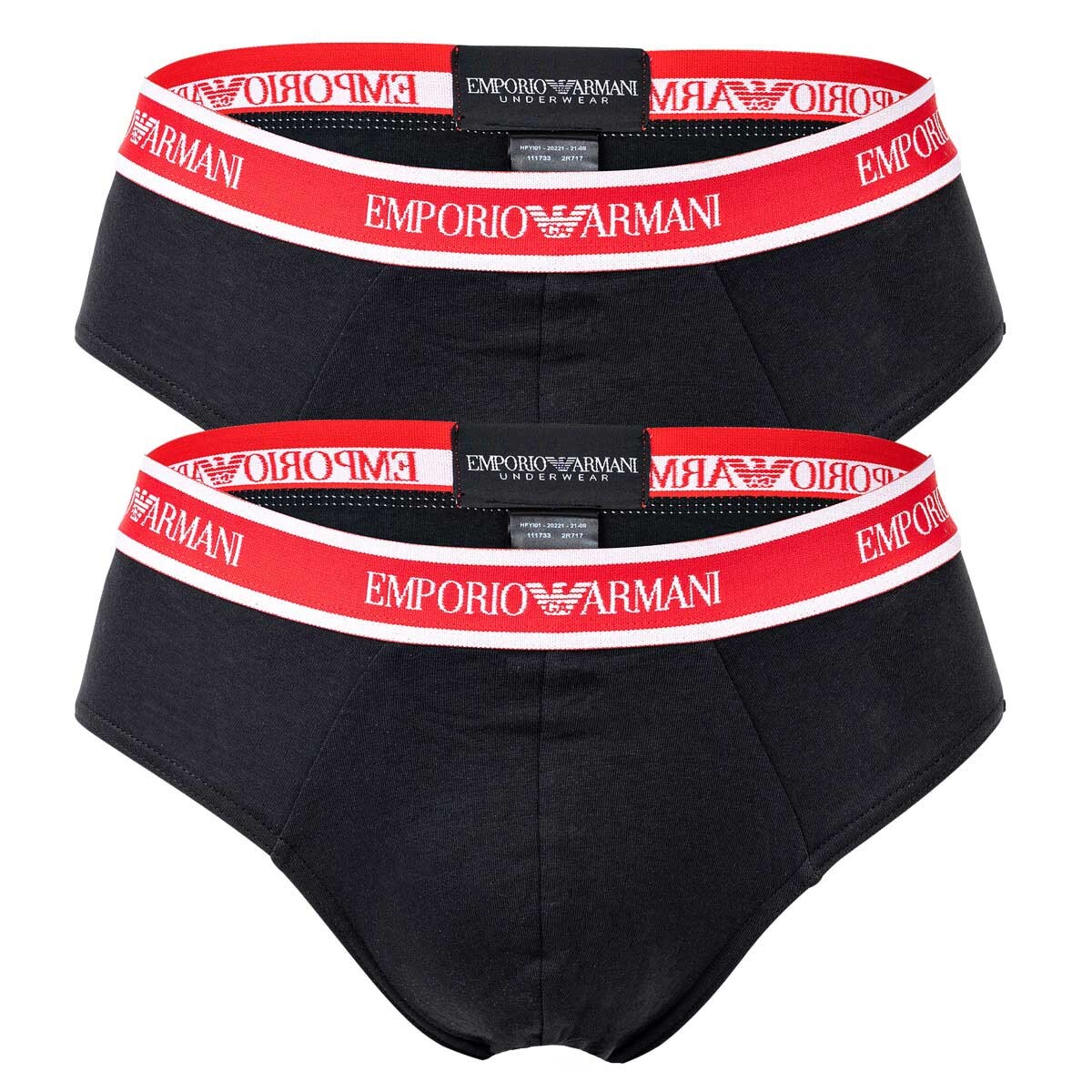 

Трикотажные трусы (2 пары) Emporio Armani, черный