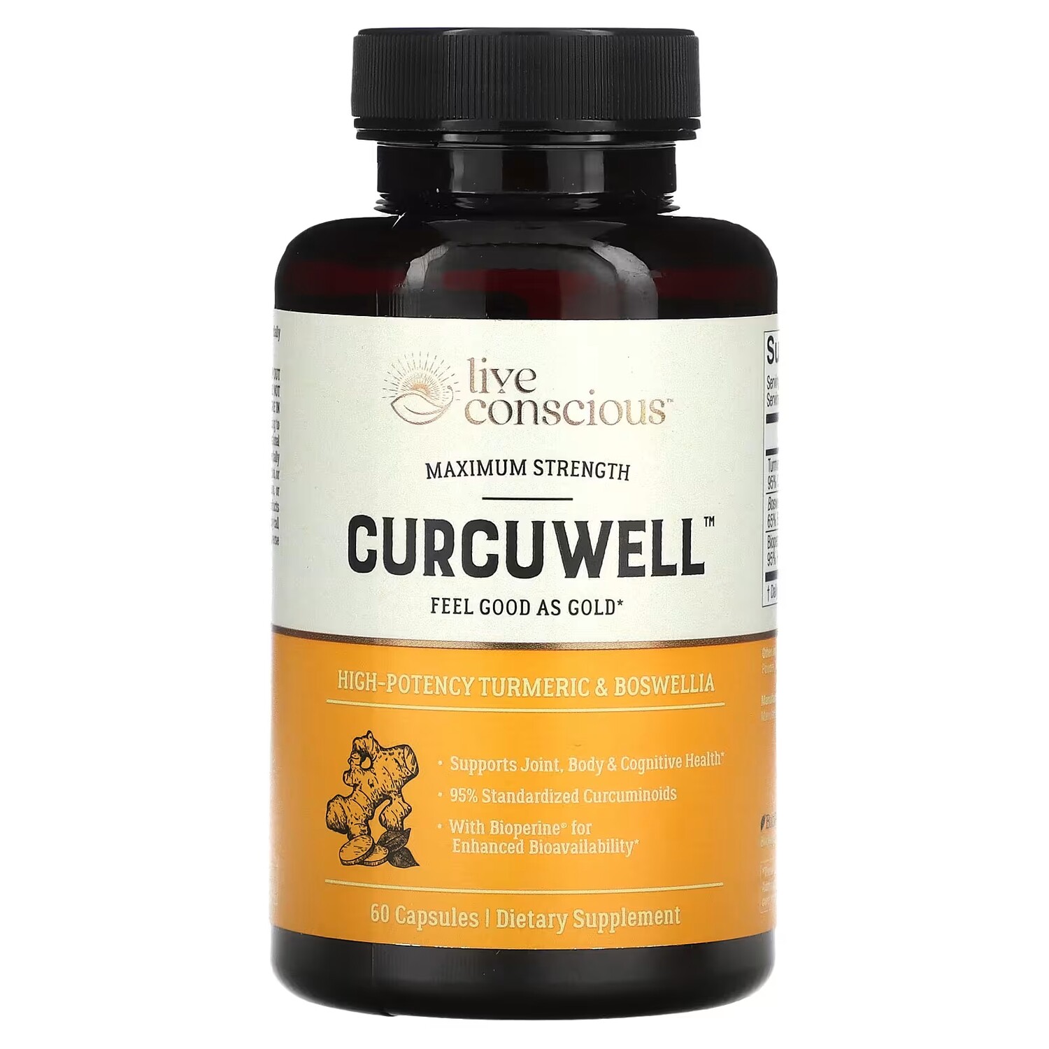 

Добавка Live Conscious Curcuwell максимальная сила, 60 капсул