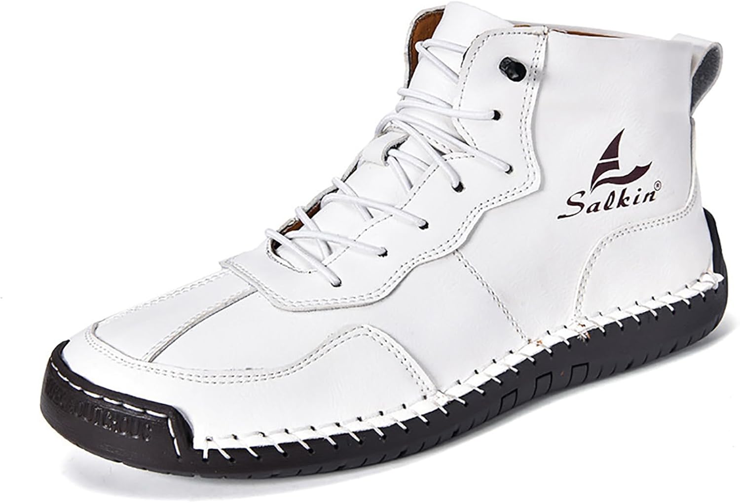 

Мужские итальянские ботинки Chukka ручной работы на шнуровке, кожаные, в стиле Ренессанс, высокие, на щиколотку, легкие, с нескользящей подошвой, водонепроницаемые, для ходьбы и вождения Mviobuy, белый