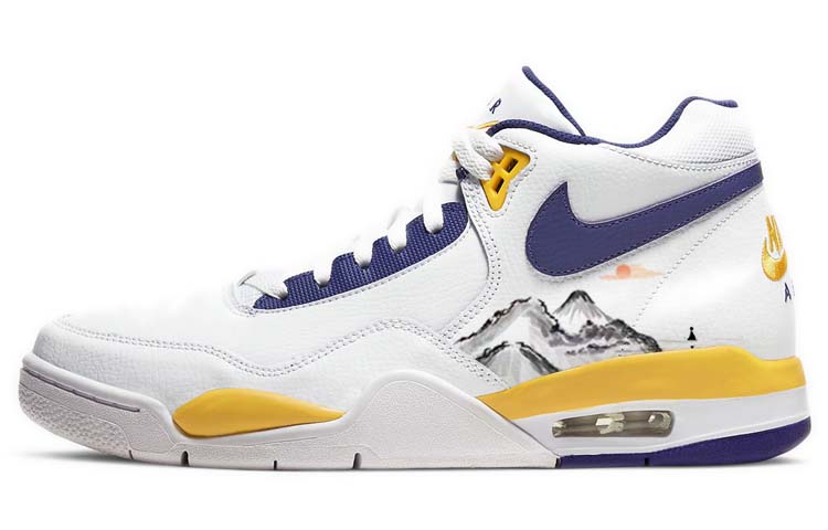 

Кроссовки Nike Flight Legacy Vintage Basketball Shoes Men Mid-top White/Blue/Yellow, белый