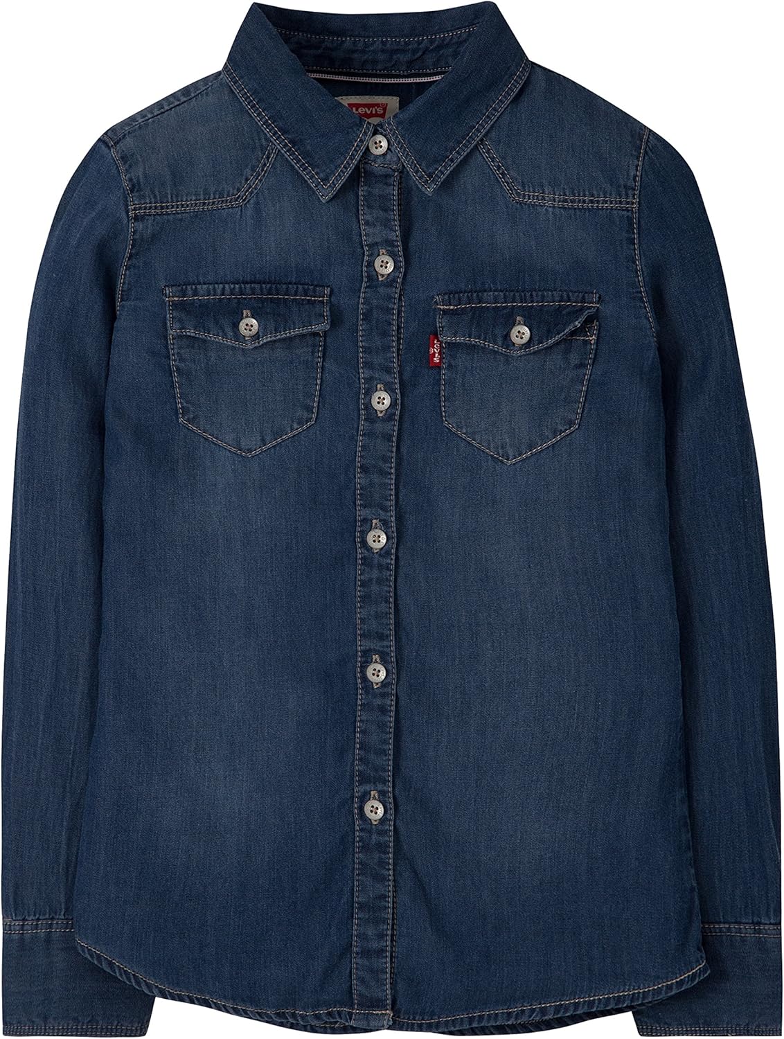 

Рубашка Levi's с длинным рукавом и застежкой на пуговицы для девочек, Blue Winds