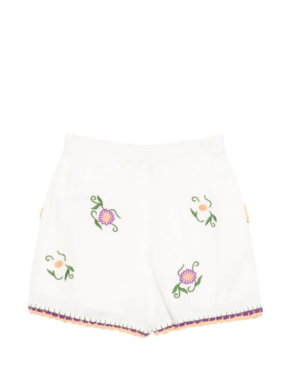 Шорты с цветочной вышивкой Stella Mccartney Kids, белый — фото 2