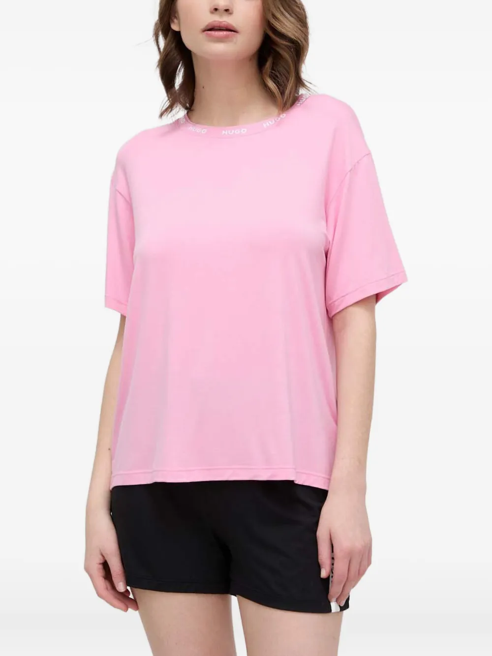 

Пижама с логотипом и круглым вырезом Hugo, розовый