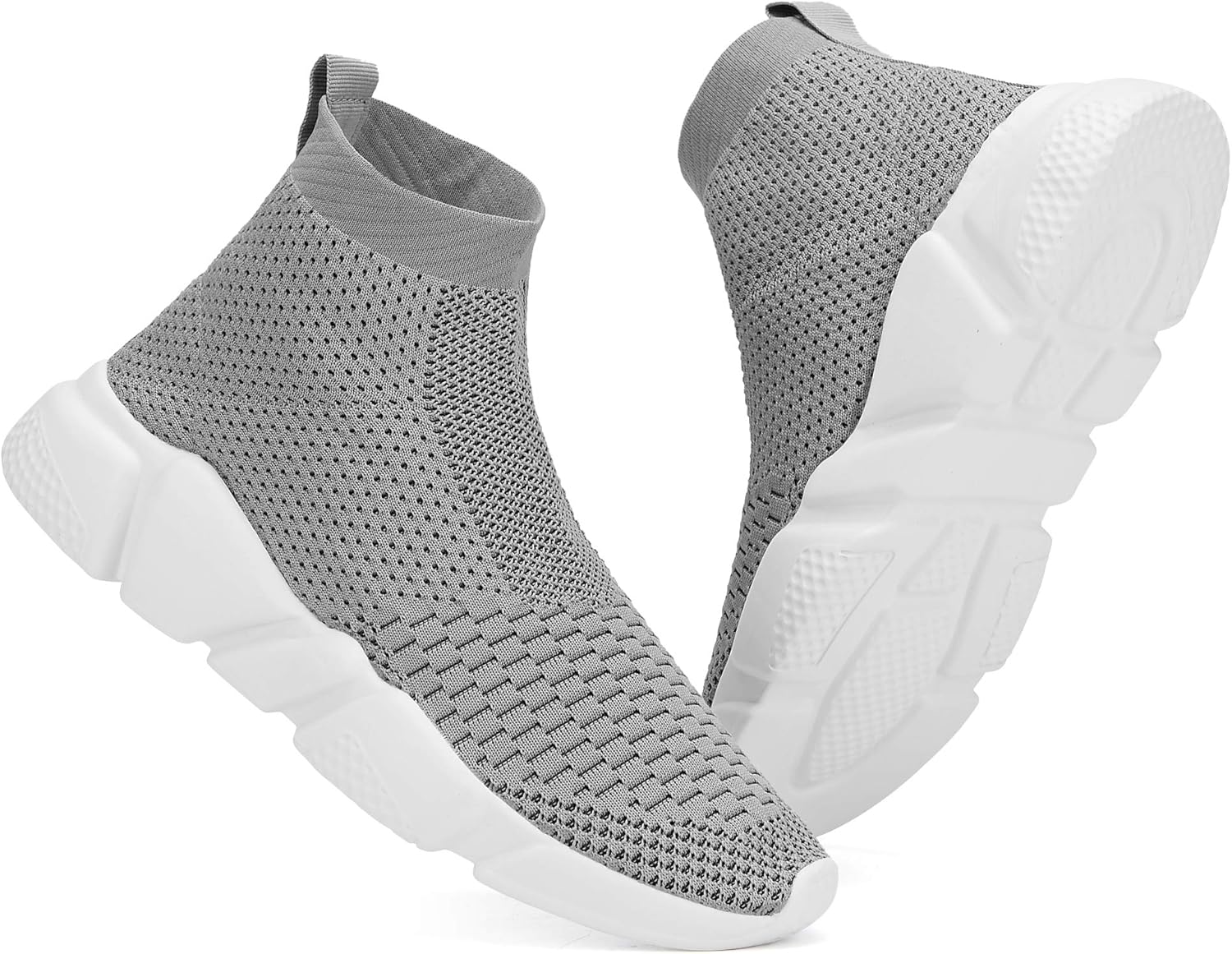 

Мужские кроссовки Casbeam для бега, вязаные, удобные, легкие, дышащие, повседневные спортивные туфли, модные слипоны для ходьбы, серый