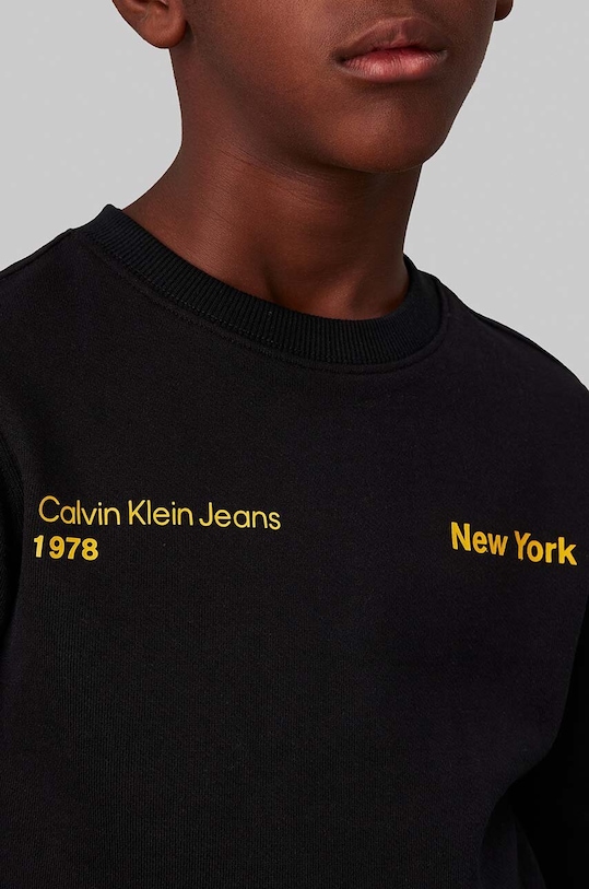 Детская хлопковая толстовка Calvin Klein Jeans, черный — фото 2