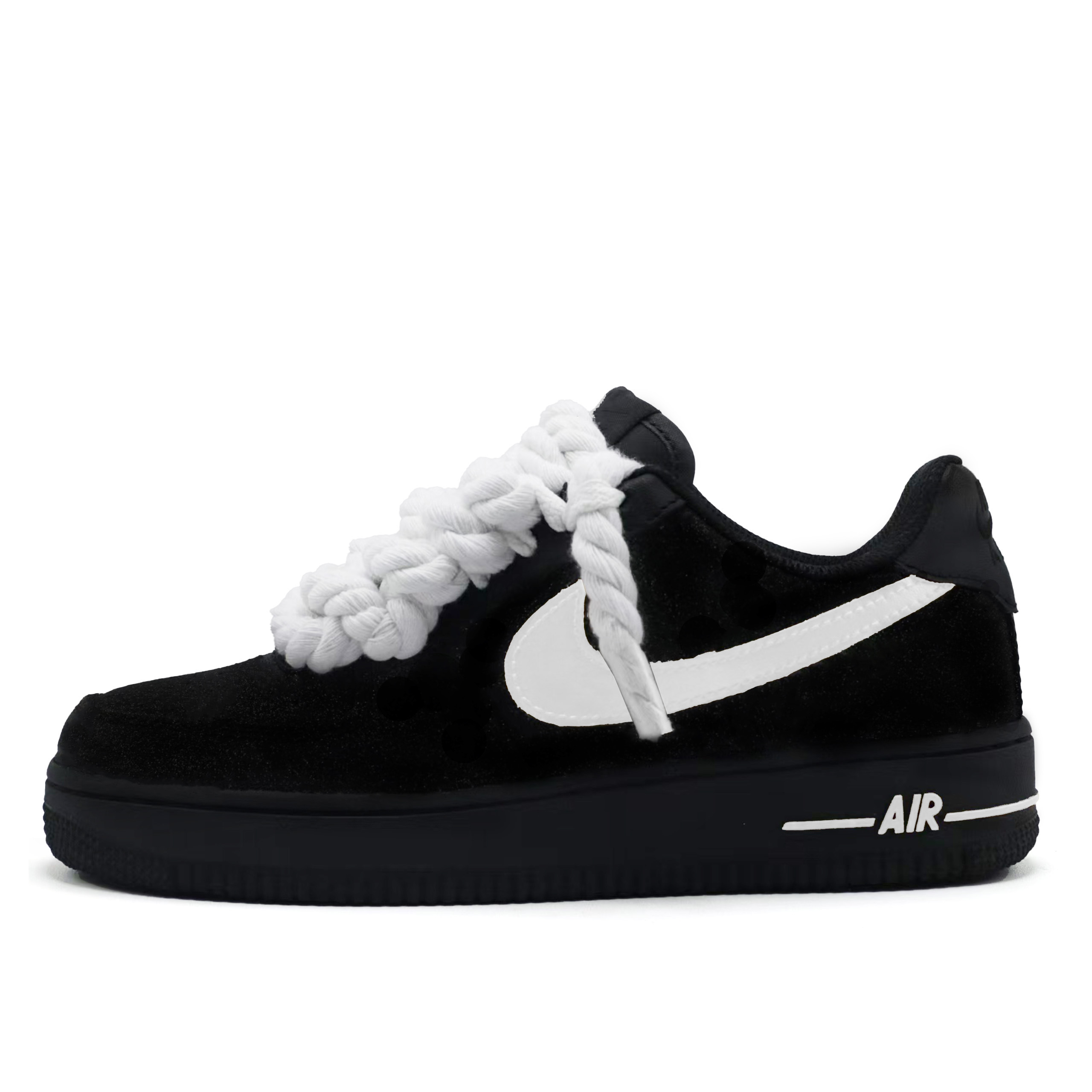 

Nike Кроссовки для скейтбординга Air Force 1 Mystic White Warrior Abrasion Resistant Low top Unisex Black White