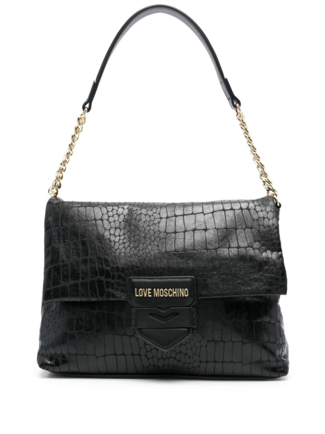 

Love Moschino сумка на плечо с тиснением под крокодила, черный