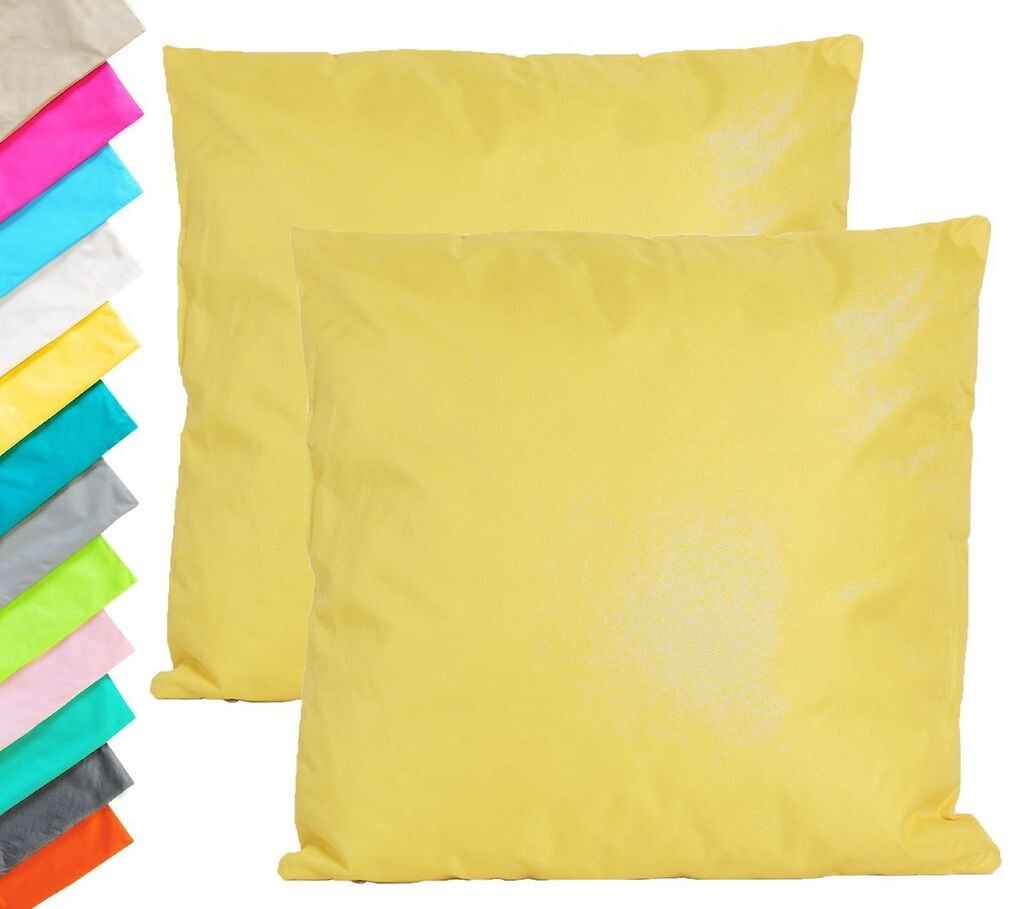 

2x подушка для отдыха на открытом воздухе, набор декоративных подушек 45x45 см, включая водонепроницаемую подушку для сиденья с наполнителем, садовый стул с эффектом лотоса, цвет: оранжевый Jack, желтый