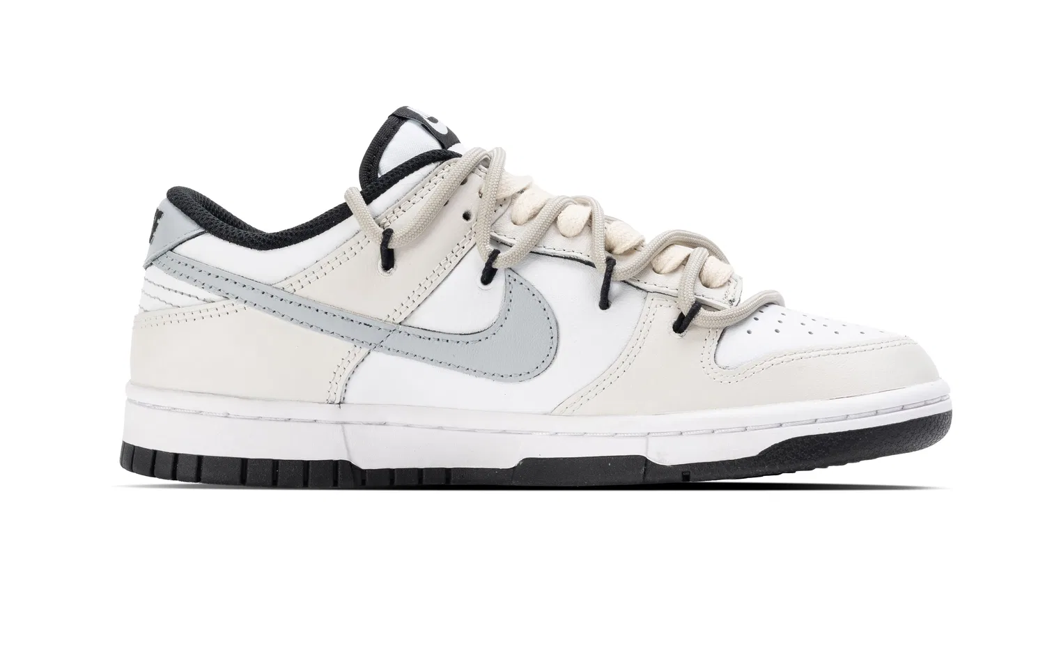 Кроссовки для скейтбординга Nike Dunk Low Leather White Gray Детские — фото 4