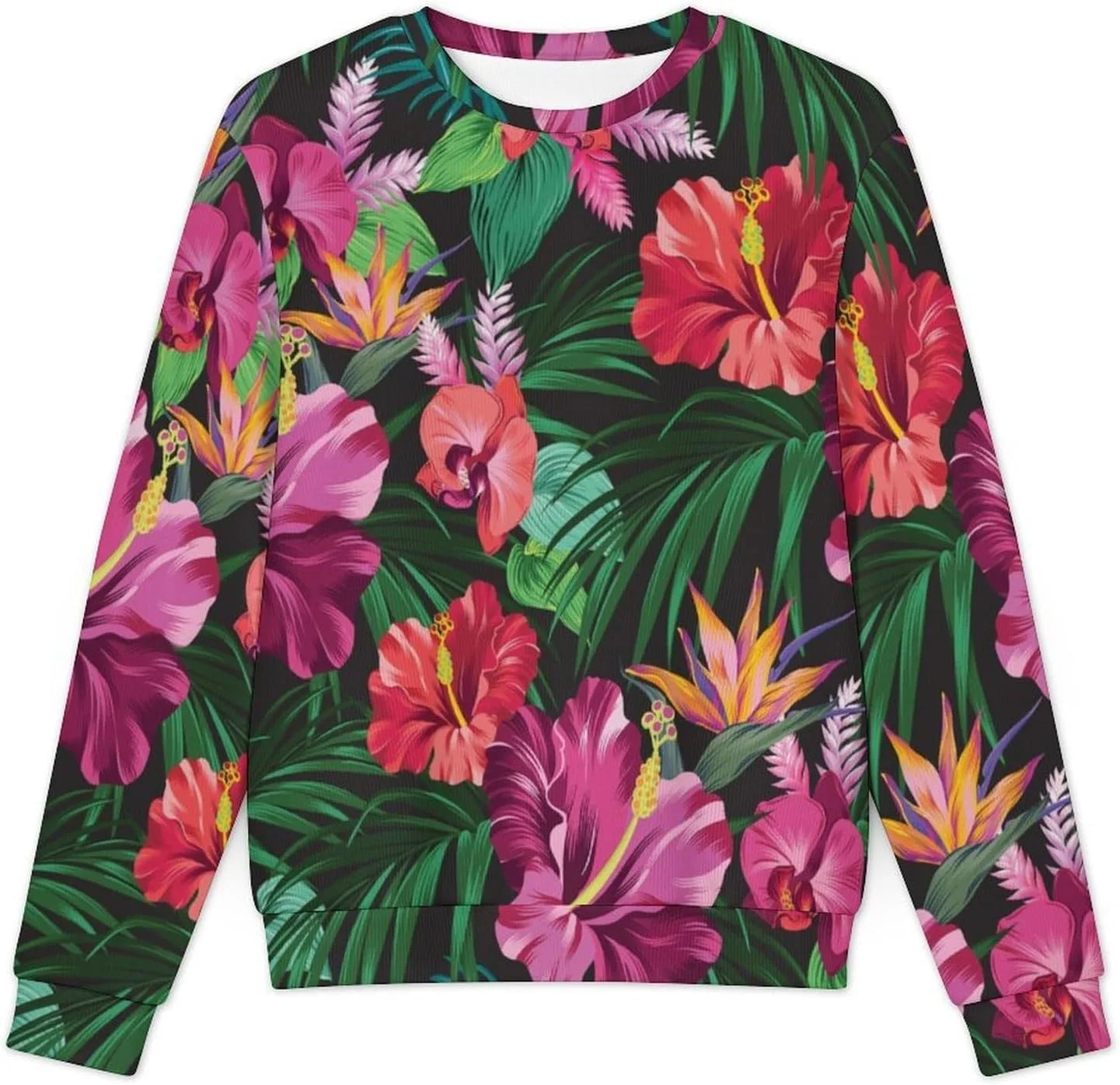 Свитер с принтом тропических листьев, мужской, Crewneck, вязаный, с длинными рукавами — фото 3