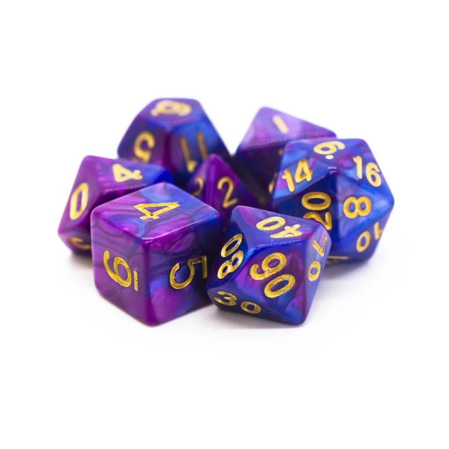 

Поли-набор «Лаванда и синий с золотом» (7), Acrylic-Resin Dice - Vorpal (Poly Sets)