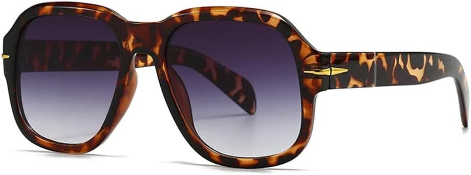 

Солнцезащитные очки LVTFCO Rivet Retro для женщин и мужчин, модные винтажные панк-очки, популярные очки с большой оправой для активного отдыха, защита от УФ-излучения UV400, Leopard Gray