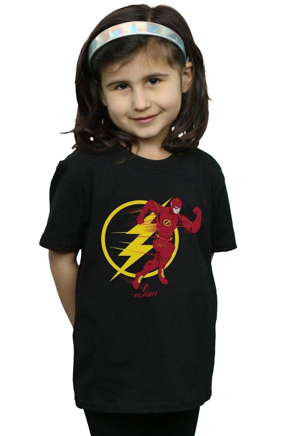 

Хлопковая футболка с эмблемой Flash Running Emblem DC Comics, черный