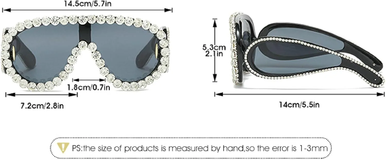

Модные солнцезащитные очки-маска Fashion Wave для женщин и мужчин, стильные большие солнцезащитные очки со стразами, дизайнерские очки в стиле панк Y2K mincl, Gold
