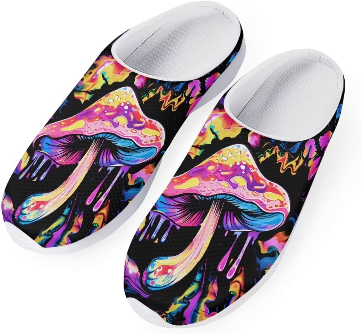 

Женские мюли-кроссовки Forchrinse Tropical Hibiscus Palm с сеткой, легкие и дышащие, для прогулок, Mushroom Print