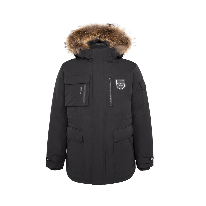 

GUESS Мужская пуховая куртка, JBLK-Graphite Black