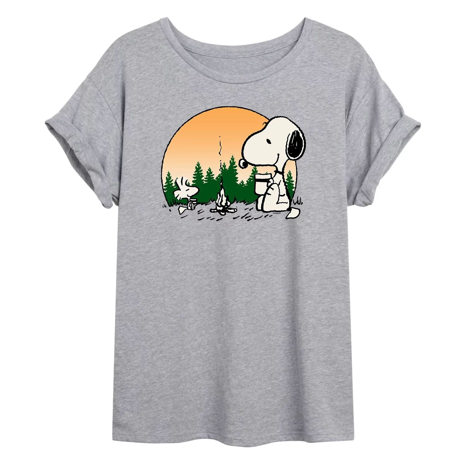 

Детская футболка большого размера с рисунком Peanuts Campfire Licensed Character