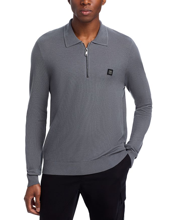 

Sastone Свитер с молнией до середины груди Regular Fit HUGO, серый