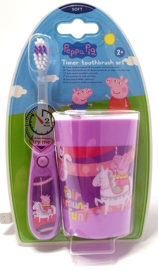 

Зубная щетка с таймером+чашка, Пеппа, Фиалка, Inna marka