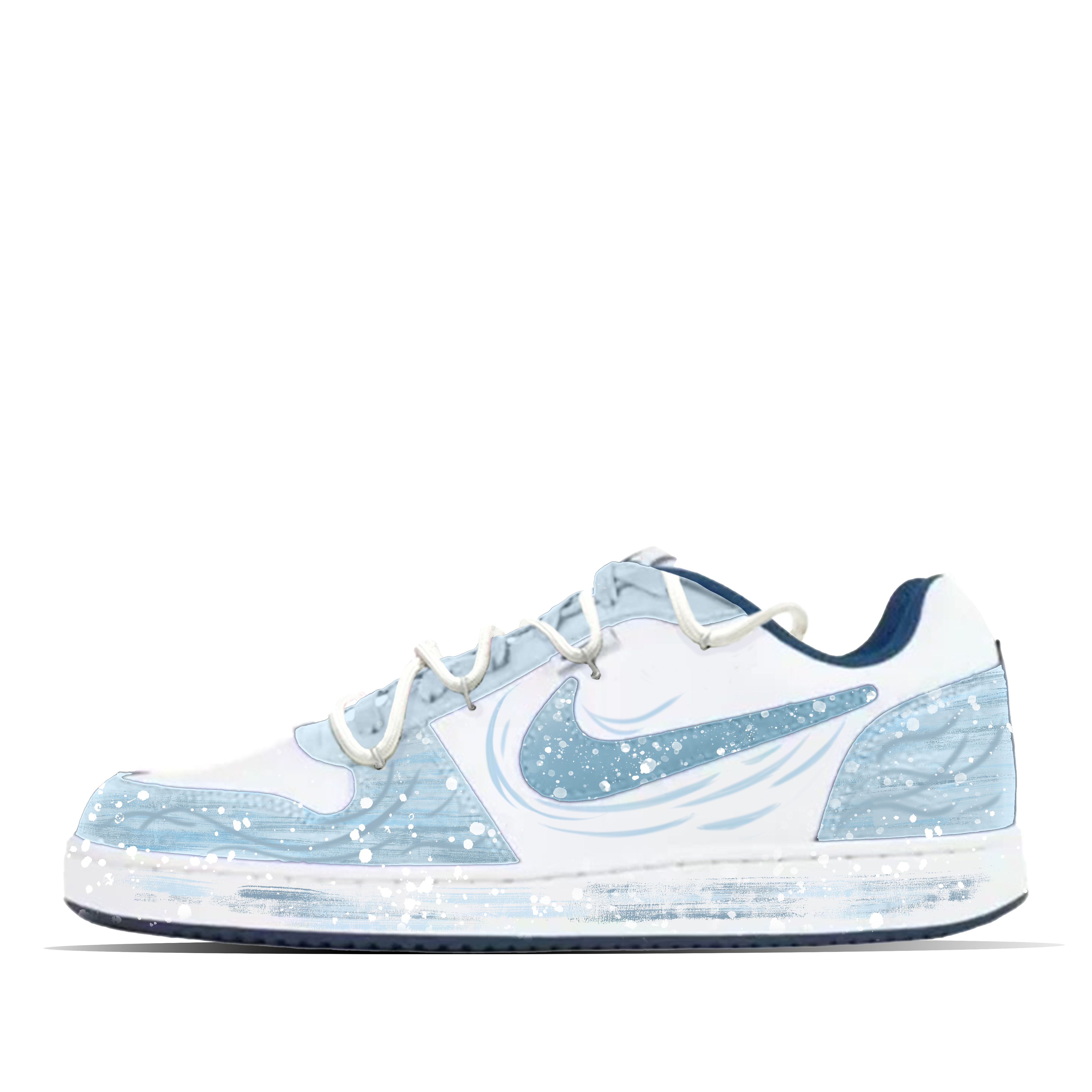 

Nike Кроссовки для скейтбординга EBERNON Tide Shadow с амортизацией, быстросохнущие, низкие, мужские, сине-белые