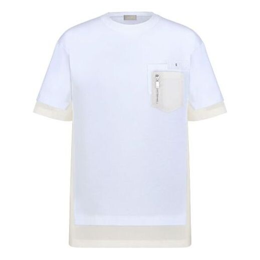 

Футболка men's x sacai crossover fw21 large cotton short sleeve white t-shirt Dior, белый