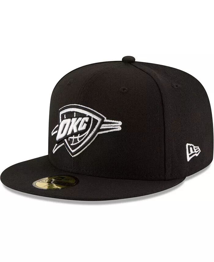 

Мужская черная приталенная шляпа с черно-белым логотипом Oklahoma City Thunder 59FIFTY New Era