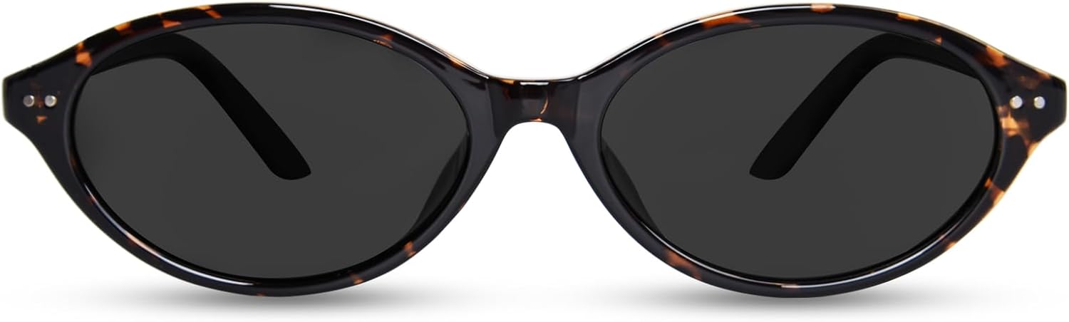 

Поляризованные солнцезащитные очки для женщин, TR90, винтажная овальная форма «кошачий глаз», стиль 90-х (Y2K), легкие, с защитой от УФ-излучения UV400 VEDAOHO, Black Tortoise