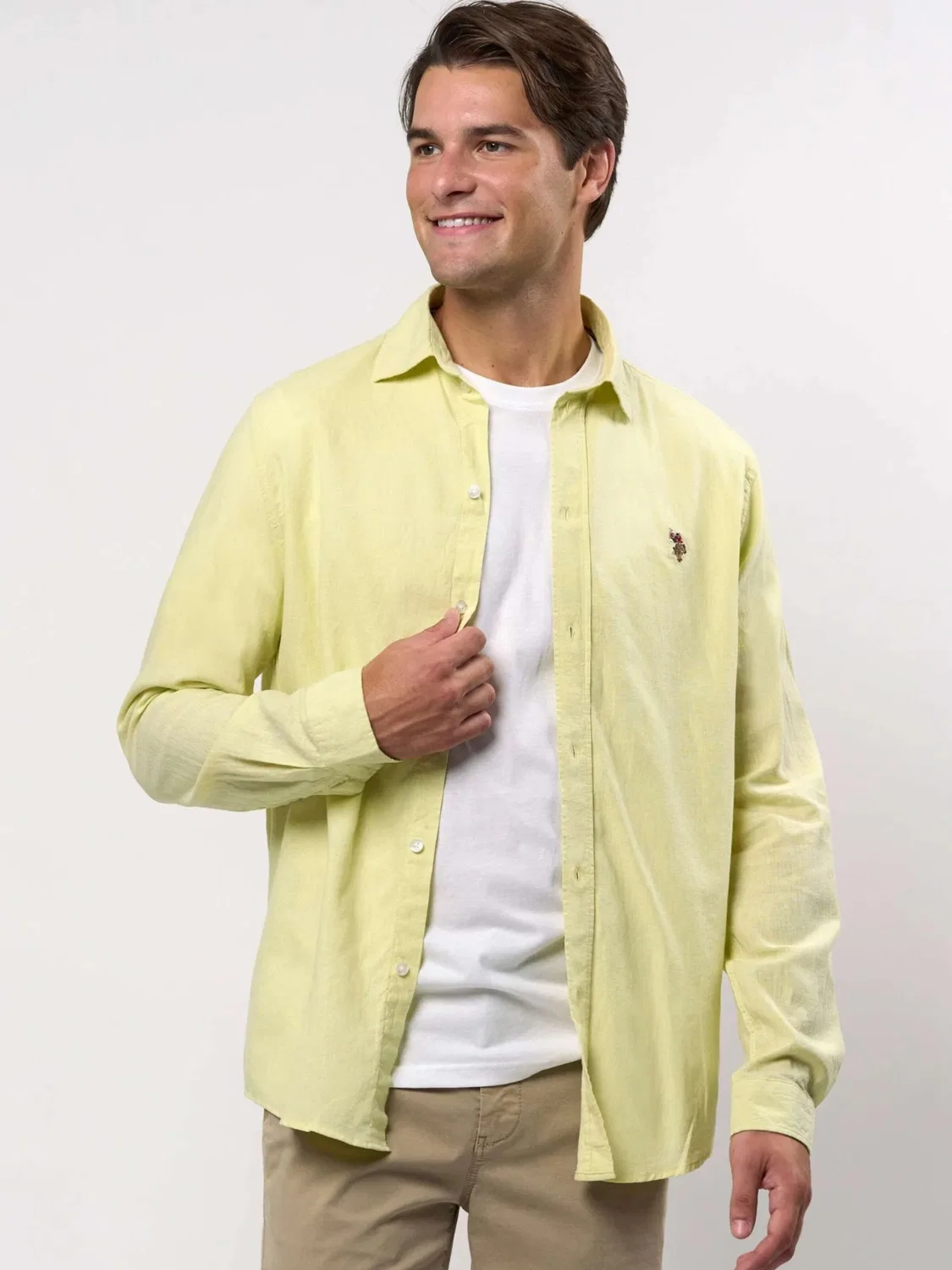 Рубашка на пуговицах стандартного кроя 'UMBOLT' U.S. Polo Assn., Light Yellow — фото 3