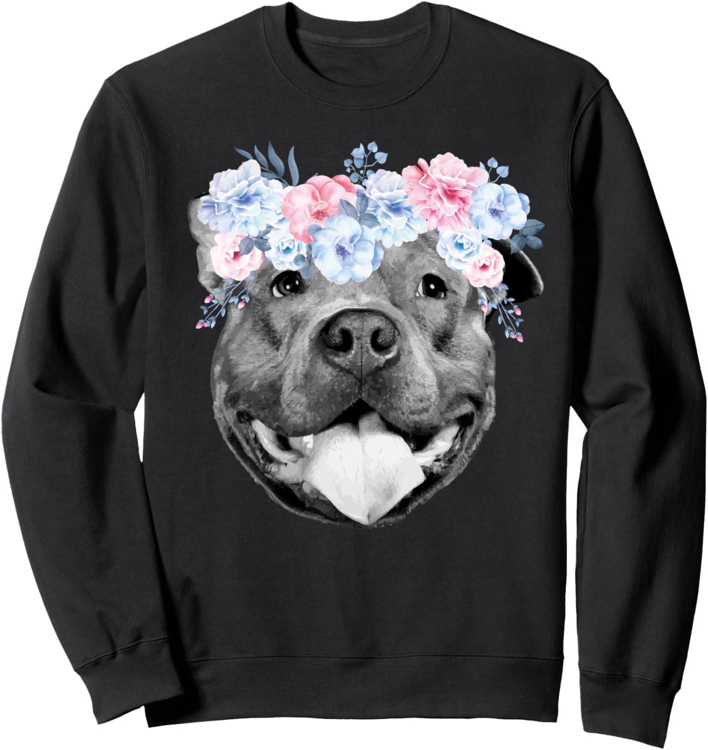 

Милая толстовка с цветочным рисунком в виде мордочки питбуля для любителей питбулей Pit Bull Dog Rescue Co., черный