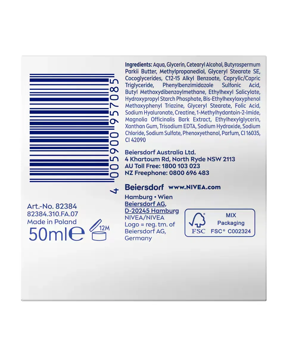 Крем для лица Nivea — Дневной Hyaluron Cellular Filler против старения и для упругости SPF15, 50 мл — фото 2