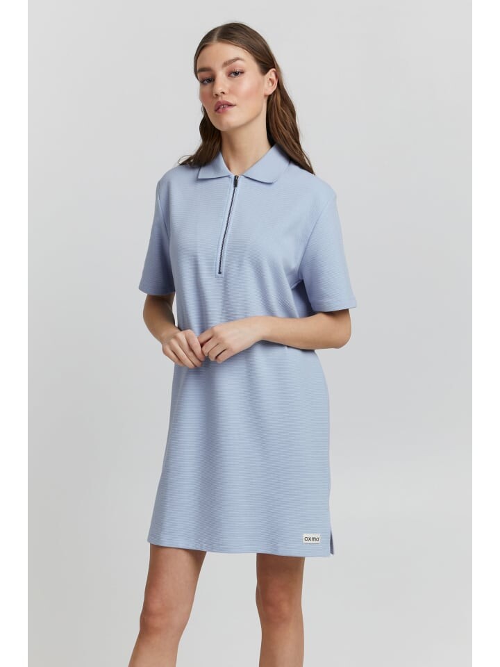 

Короткое платье Oxmo Polokleid JONNA 21950022-ME Polokleid mit Reißverschluss, синий